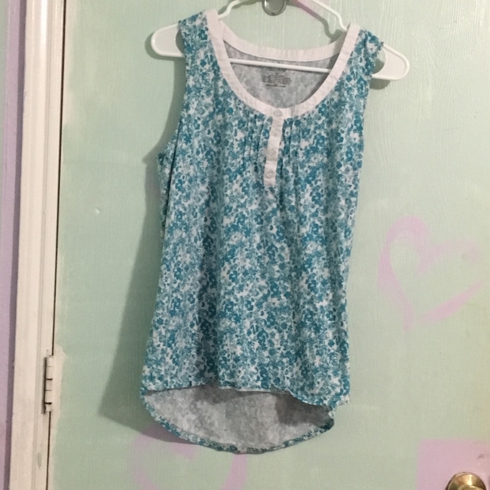 Light Blue Floral PJ Top